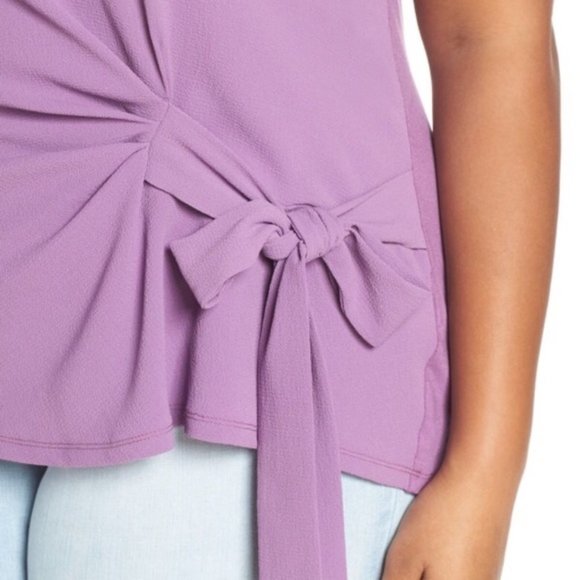 Vince Camuto Purple Tie Front Tulip Blouse 1X - Picture 3 of 5